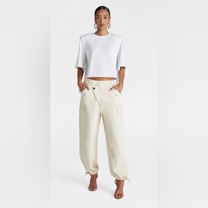 NWOT KBB by Kahlana Cream Cargo Jogger Pants